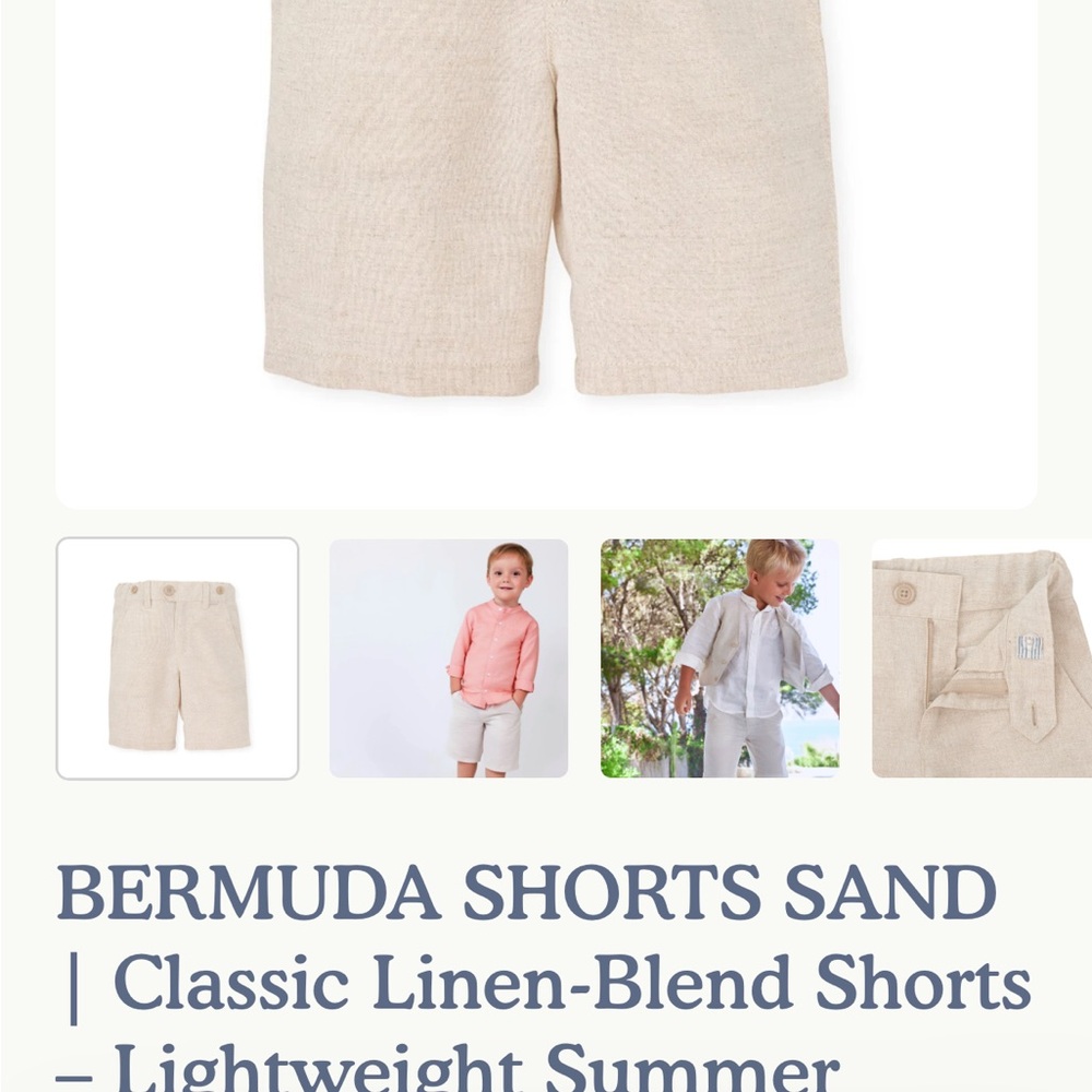 Classic Linen-Blend Kids Shorts - Sand